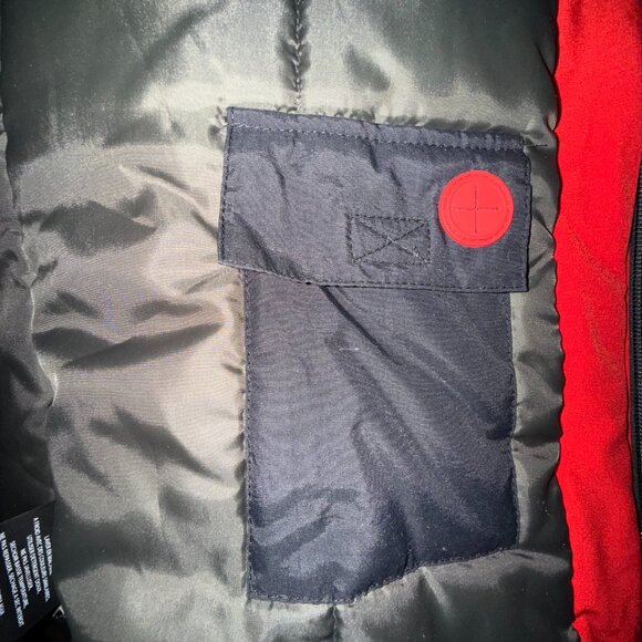 Limited Edition TESLA Corporate Heavy Winter Jacket Coat Red Full Zip Slimfit - Picture 4 of 5